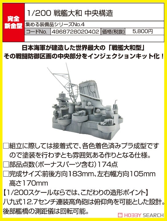 集める装備品シリーズ No.4『戦艦大和 中央構造』1/200 プラモデル-002
