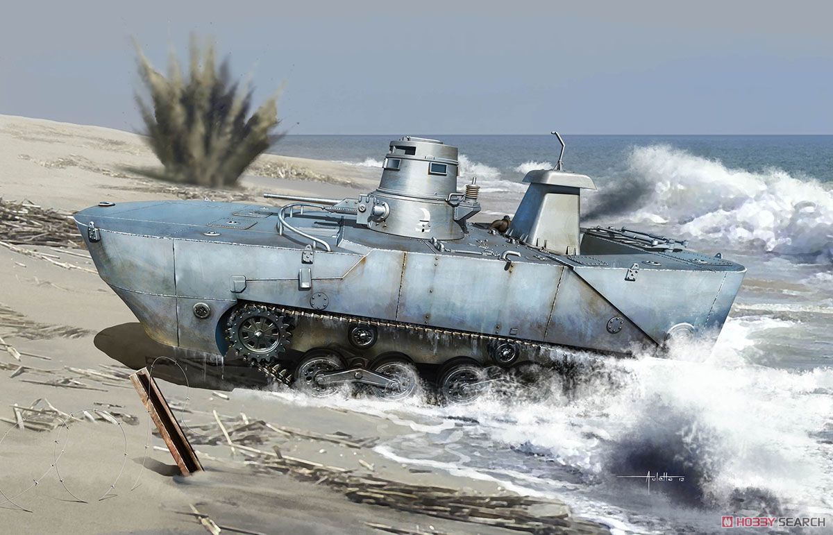 1/35『WW.II 日本海軍 水陸両用戦車 特二式内火艇 カミ 海上浮航形態（前期型フロート付き）』プラモデル-002