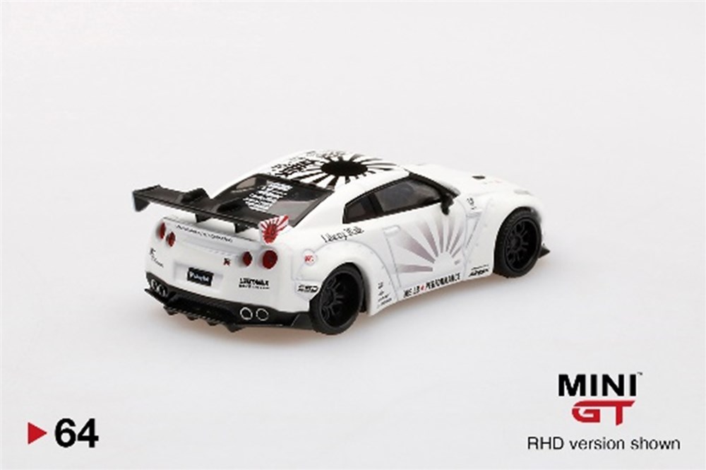 MINI GT 1/64『LB★WORKS Nissan GT-R R35 タイプ1 リアウイング バージョン 1+2 ホワイト【右ハンドル】』ミニカー-002