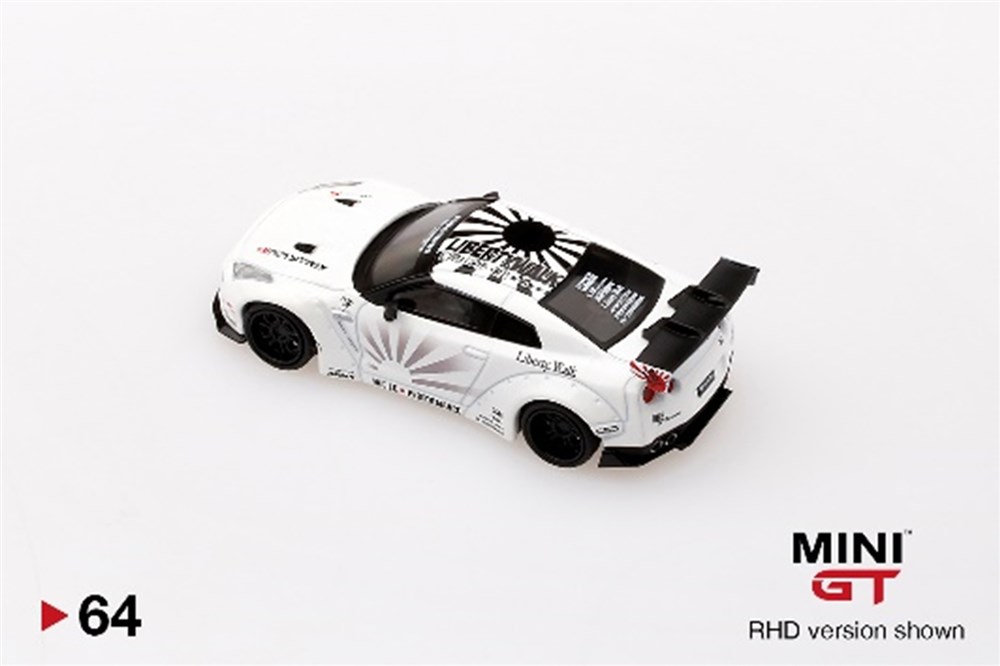 MINI GT 1/64『LB★WORKS Nissan GT-R R35 タイプ1 リアウイング バージョン 1+2 ホワイト【右ハンドル】』ミニカー-003