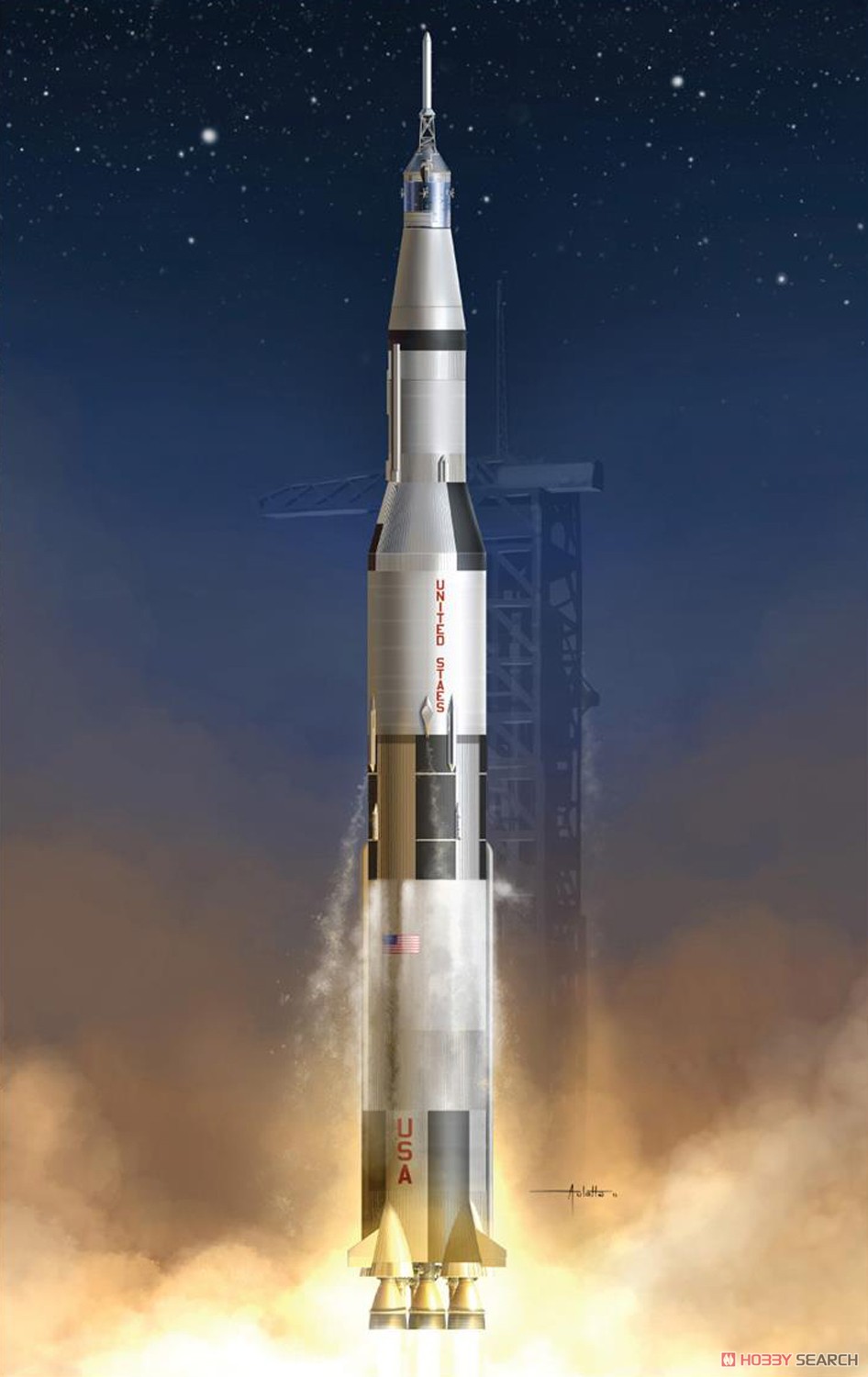 【再販】1/72『アポロ11号 サターンV型ロケット』プラモデル-002