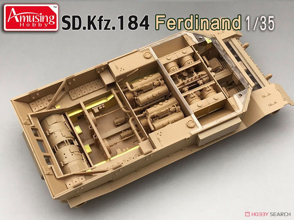 1/35『ドイツ重駆逐戦車 フェルディナント（フルインテリア）＆ 16tストラボクレーン』プラモデル-005