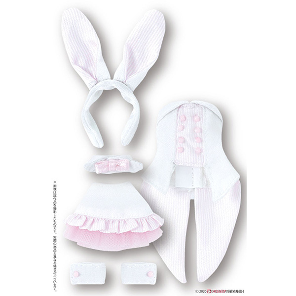 ピコニーモサイズ コスチューム『ハッピィ☆バニードレスセット（ホワイト×ピンク）』1/12 ドール服