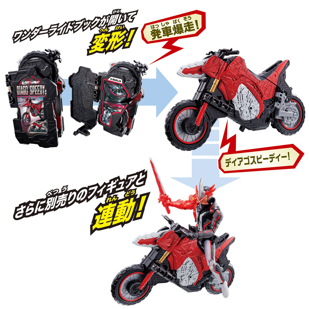 仮面ライダーセイバー『バイク変形 DXディアゴスピーディーワンダーライドブック』変身なりきり-003
