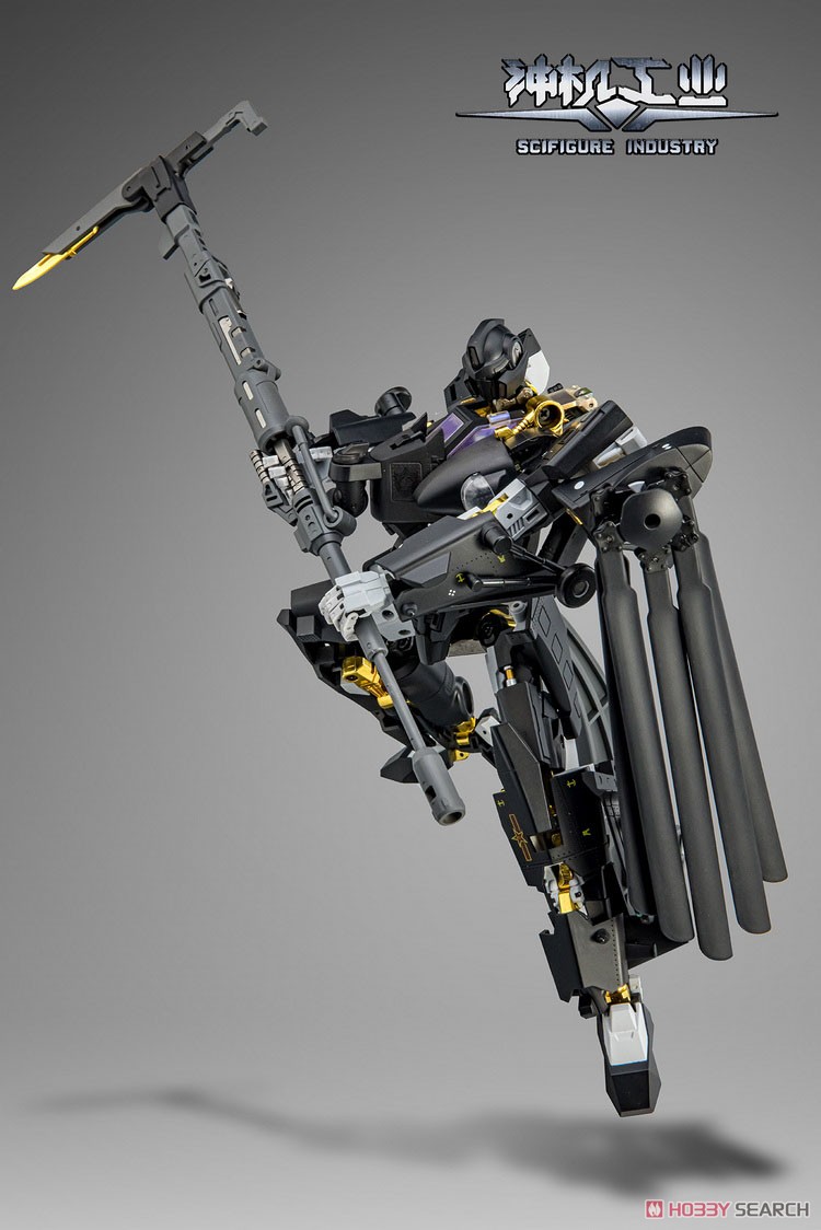 オリジナルロボット『武装ヘリコプター10型 暗キョウ』合金変形可動フィギュア-005