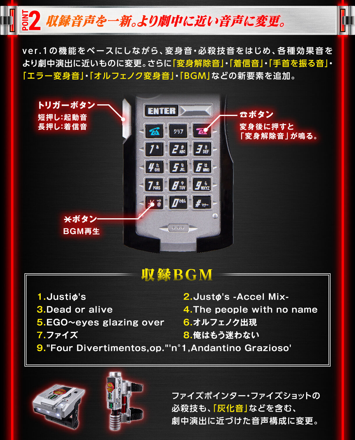 【限定販売】仮面ライダー555『CSMファイズギア＆ファイズアクセルver.2』変身ベルト-004