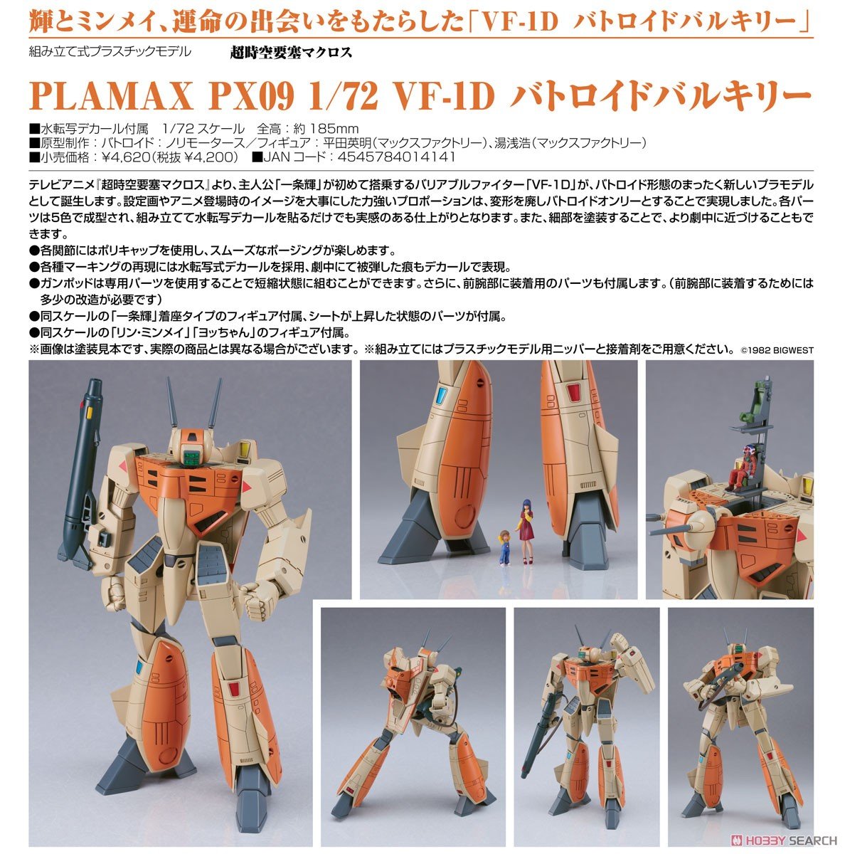 PLAMAX PX09『VF-1D バトロイドバルキリー』超時空要塞マクロス 1/72 プラモデル-008