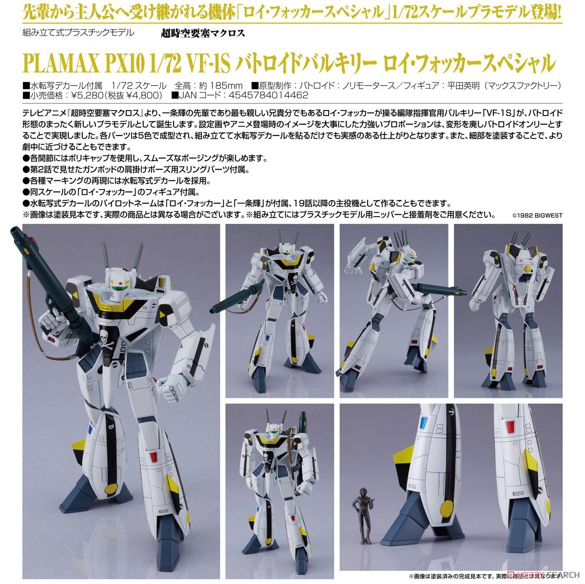 PLAMAX PX10『VF-1S バトロイドバルキリー ロイ・フォッカースペシャル』超時空要塞マクロス 1/72 プラモデル-007