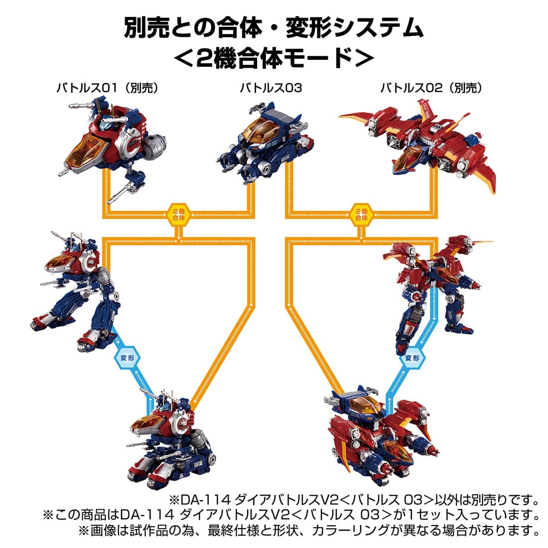 ダイアクロン『DA-112 ダイアバトルスV2〈バトルス01〉』変形合体フィギュア-014