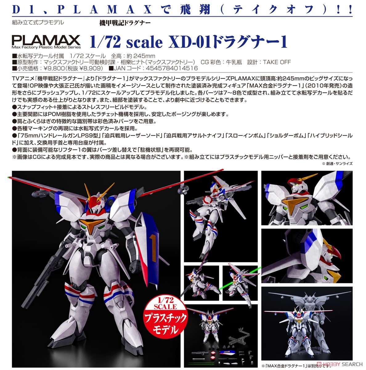 PLAMAX『XD-01ドラグナー1』機甲戦記ドラグナー 1/72 プラモデル-015