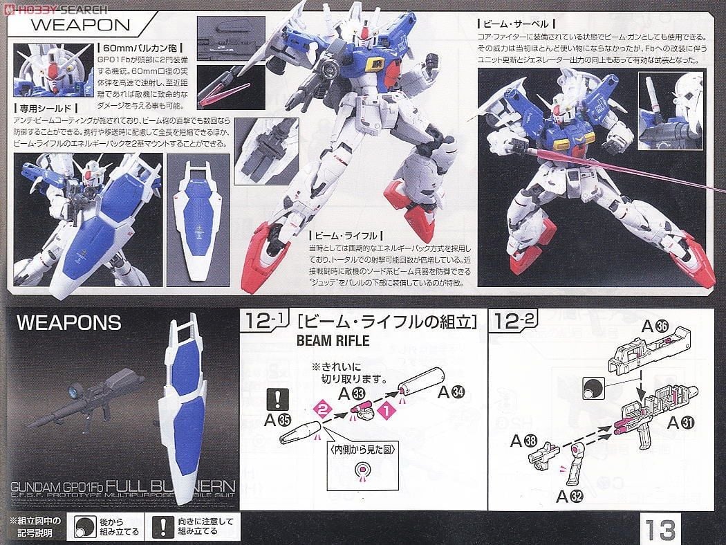 【再販】RG 1/144『RX-78GP01Fb ガンダム試作1号機フルバーニアン』機動戦士ガンダム0083 プラモデル-013