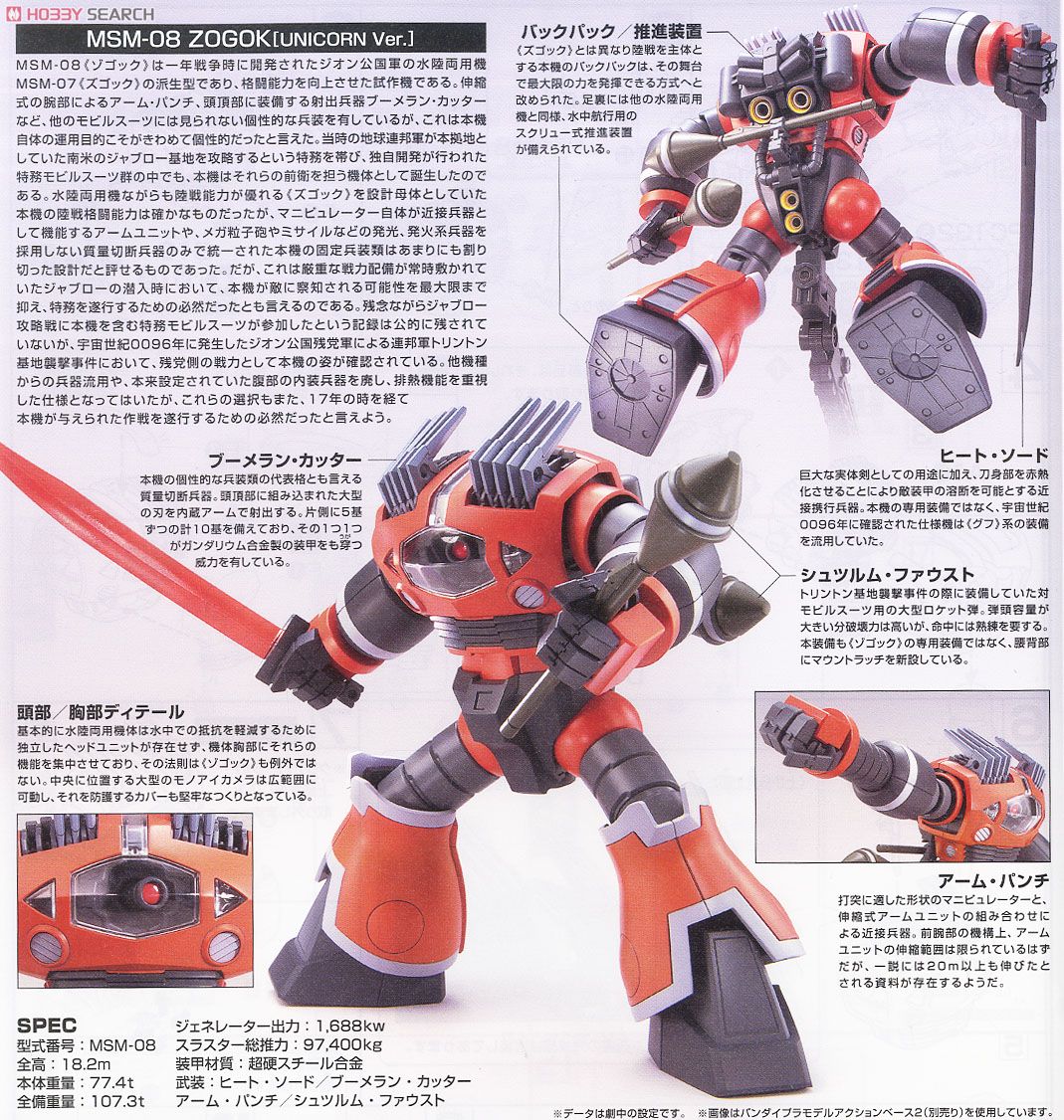 【再販】HGUC 1/144『ゾゴック（ユニコーンVer.）』機動戦士ガンダムUC プラモデル-008