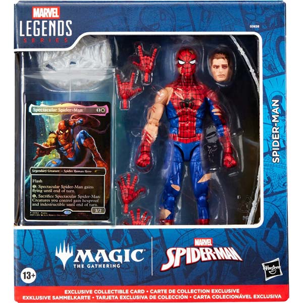 マーベルレジェンド・シリーズ『マジック：ザ・ギャザリング バトルダメージ版スパイダーマン』可動フィギュア＋限定版フォイル仕様カード
