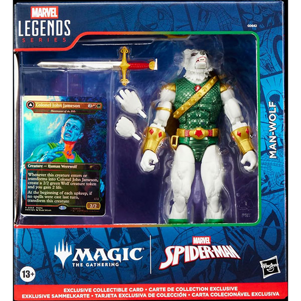 マーベルレジェンド・シリーズ『マジック：ザ・ギャザリング スパイダーマン マンウルフ』可動フィギュア＋限定版フォイル仕様カード