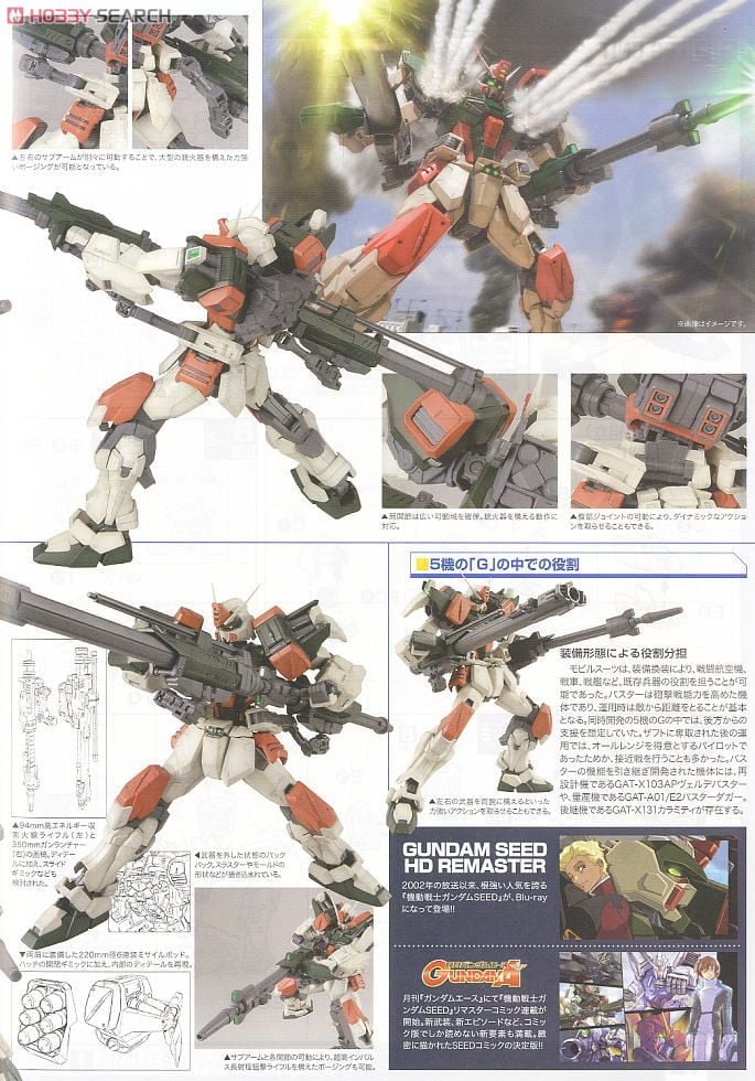 【再販】MG 1/100『バスターガンダム』機動戦士ガンダムSEED プラモデル-013