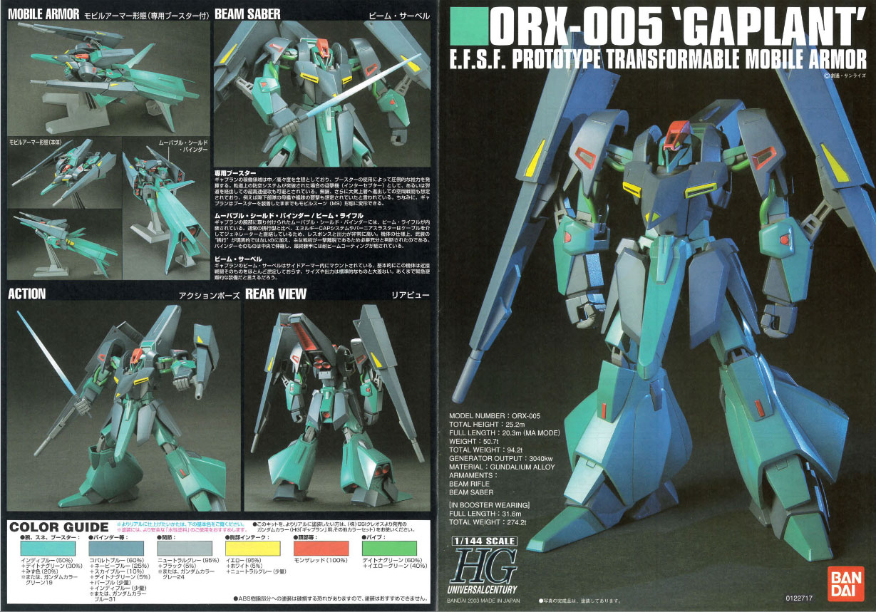 【再販】HGUC 1/144『ギャプラン』機動戦士Zガンダム プラモデル-005