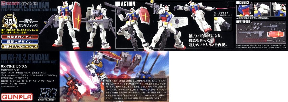 【再販】HGUC 1/144『RX-78-2 ガンダム』機動戦士ガンダム プラモデル-008