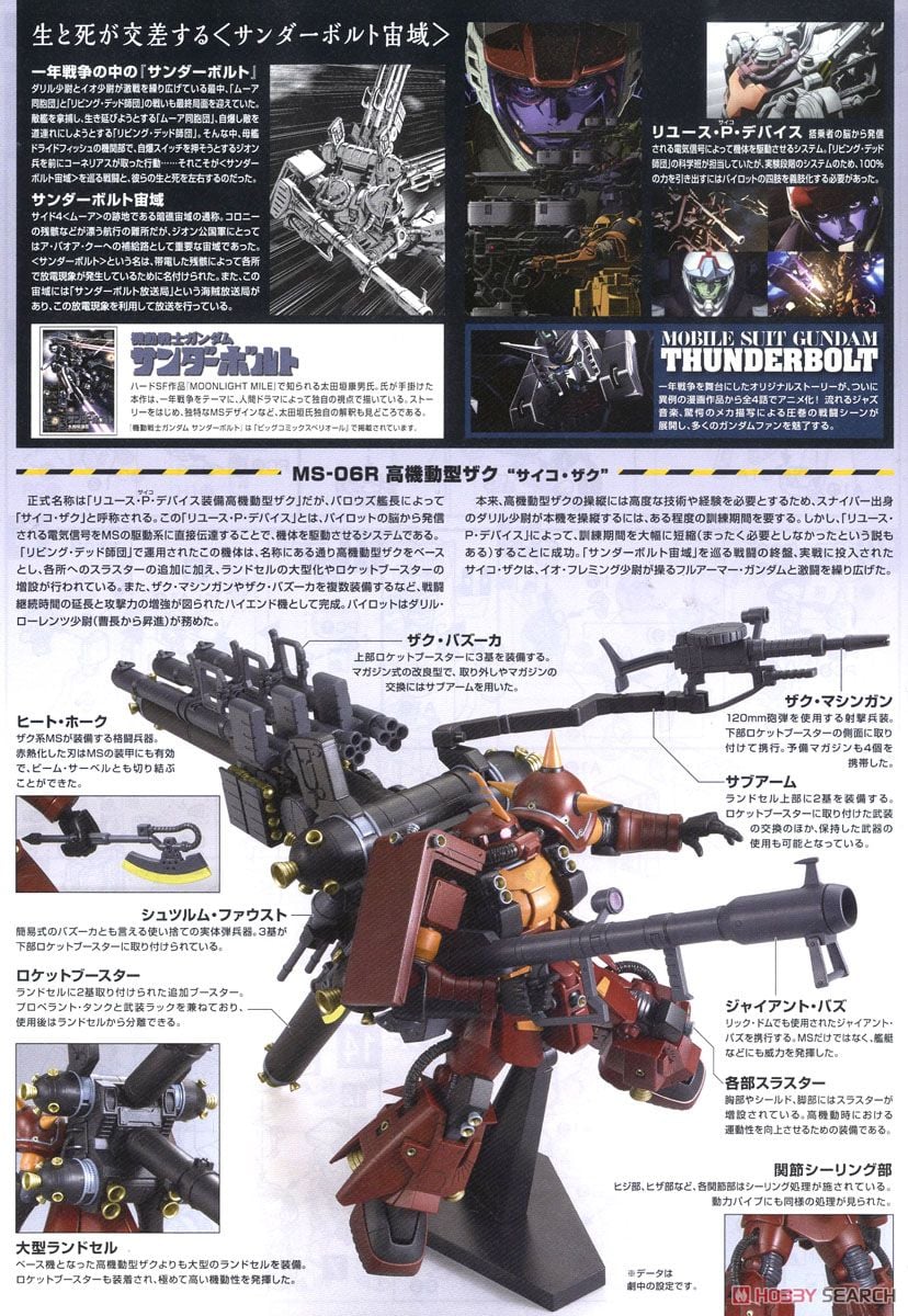 【再販】HG 1/144『高機動型ザク“サイコ・ザク”（GUNDAM THUNDERBOLT Ver.）』機動戦士ガンダム サンダーボルト プラモデル-014