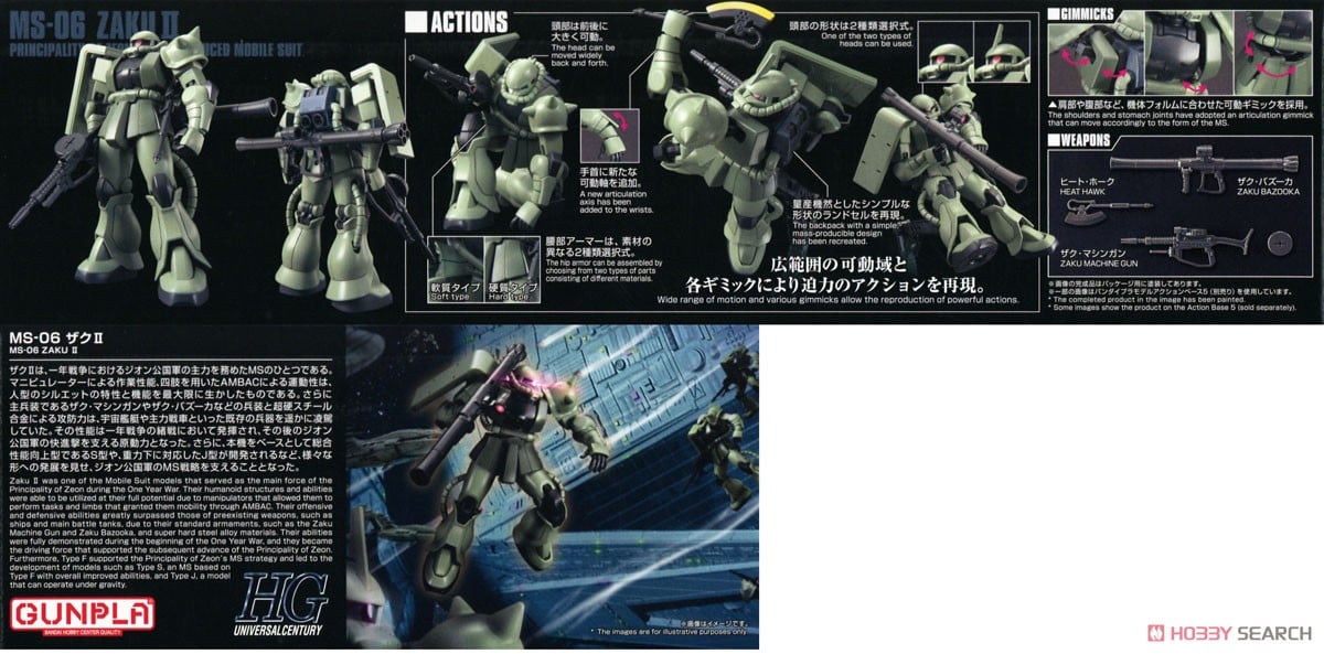 【再販】HGUC 1/144『ザクII』機動戦士ガンダム プラモデル-015