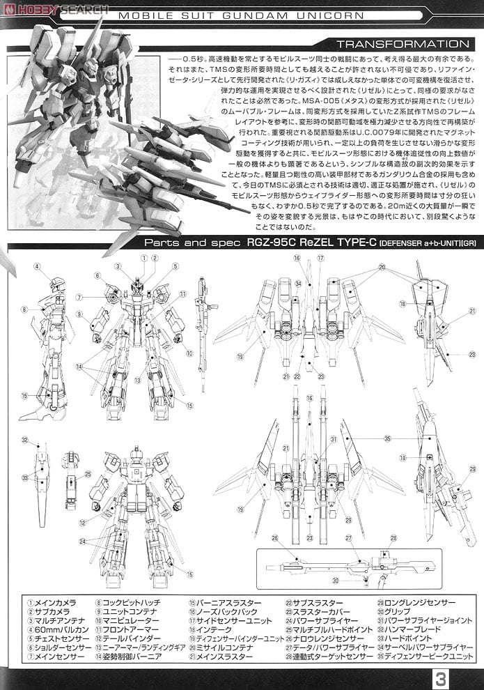 【再販】MG 1/100『リゼルC型（ディフェンサーa+bユニット/ゼネラル・レビル配備機）』機動戦士ガンダムUC プラモデル-024