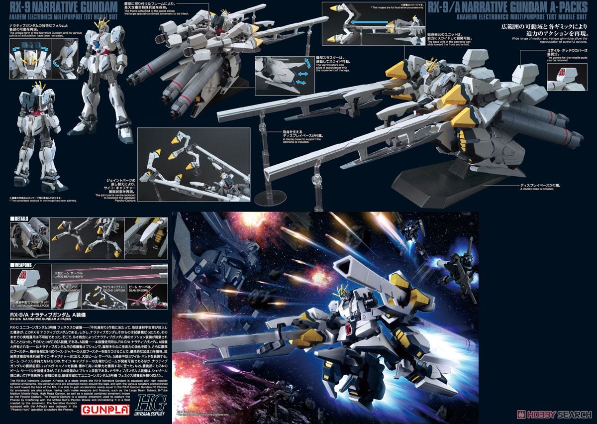 【再販】HGUC 1/144『ナラティブガンダム A装備』機動戦士ガンダムNT プラモデル-014