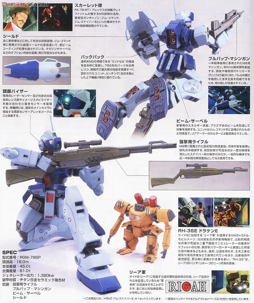 【再販】HGUC 1/144『ジム・スナイパーII』機動戦士ガンダム0080 ポケットの中の戦争 プラモデル-013