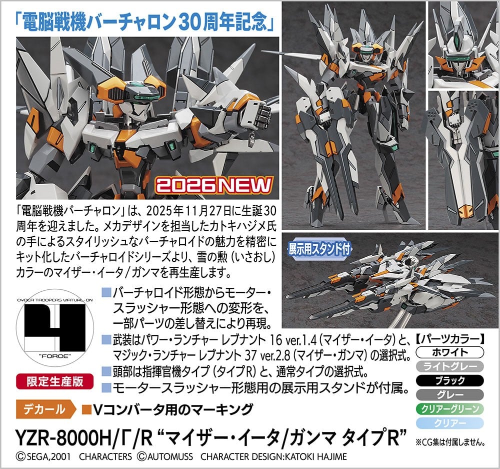 【再販】1/100『YZR-8000H/Γ/R “マイザー・イータ/ガンマ タイプ R”』電脳戦機バーチャロン プラモデル-008