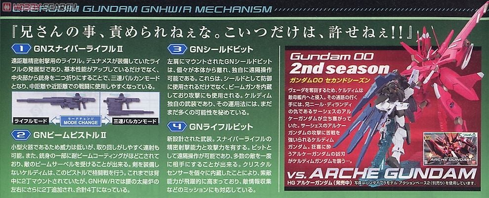 【再販】HG 1/144『ケルディムガンダム GNHW/R』機動戦士ガンダム00 プラモデル-008