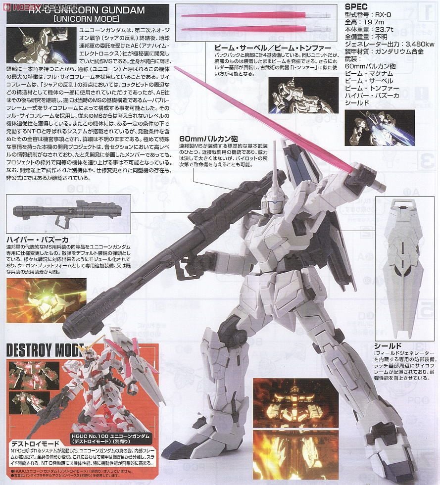 【再販】HGUC 1/144『ユニコーンガンダム ユニコーンモード』機動戦士ガンダムUC プラモデル-016