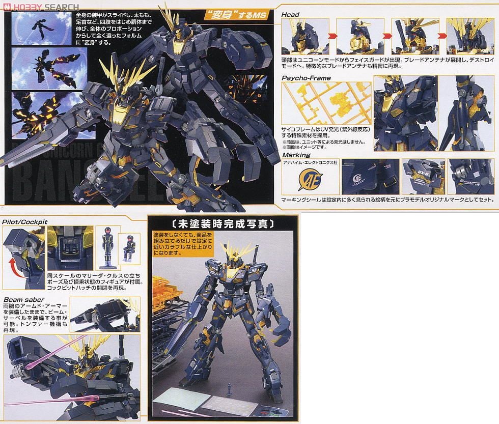 【再販】MG 1/100『RX-0 ユニコーンガンダム2号機 バンシィ』機動戦士ガンダムUC プラモデル-008