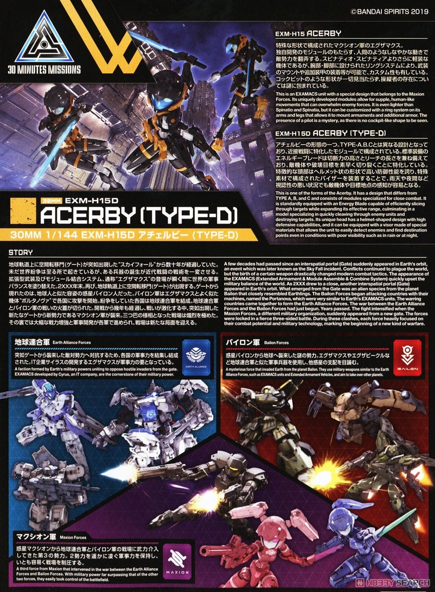【再販】30MM 1/144『EXM-H15D アチェルビー(TYPE-D)』30 MINUTES MISSIONS プラモデル-026