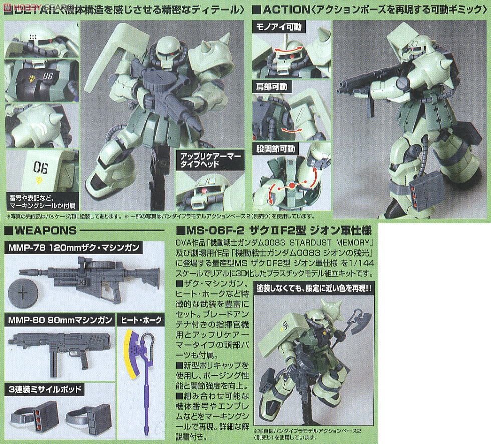 【再販】HGUC 1/144『MS-06F-2 ザクII（ジオン軍仕様）』機動戦士ガンダム0083 プラモデル-006