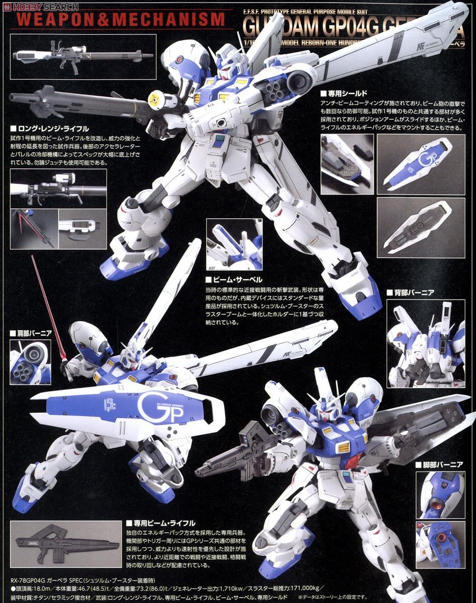 【再販】RE/100 1/100『ガンダム試作4号機 ガーベラ』機動戦士ガンダム0083 プラモデル-013