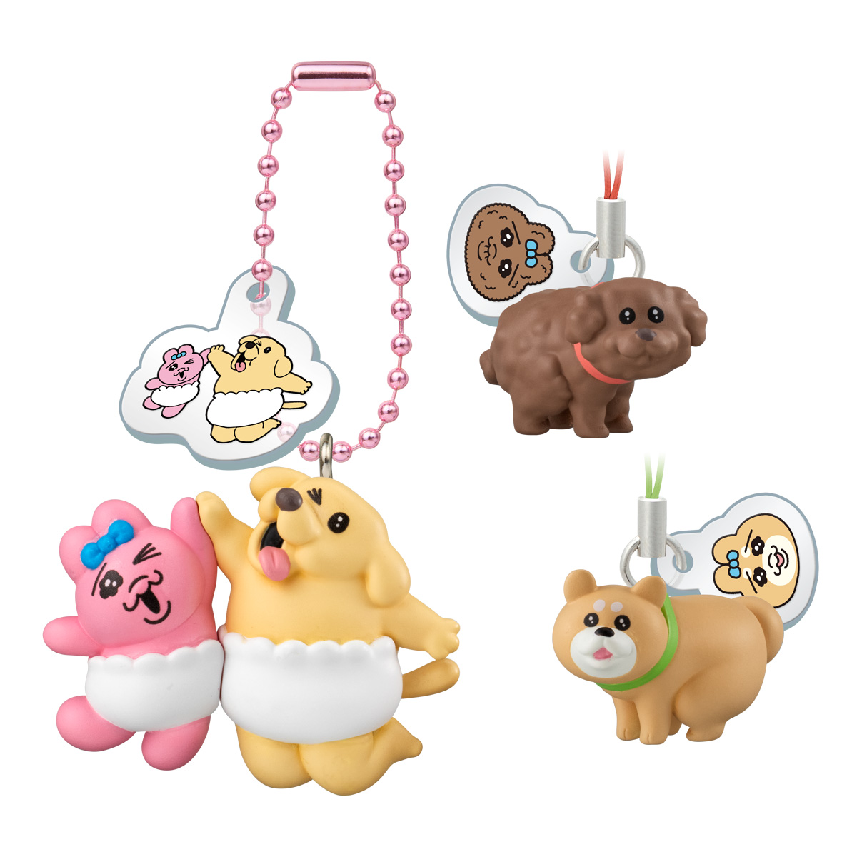 【食玩】『おぱんちゅうさぎとわんころマスコット ビスケットつき』10個入りBOX-001