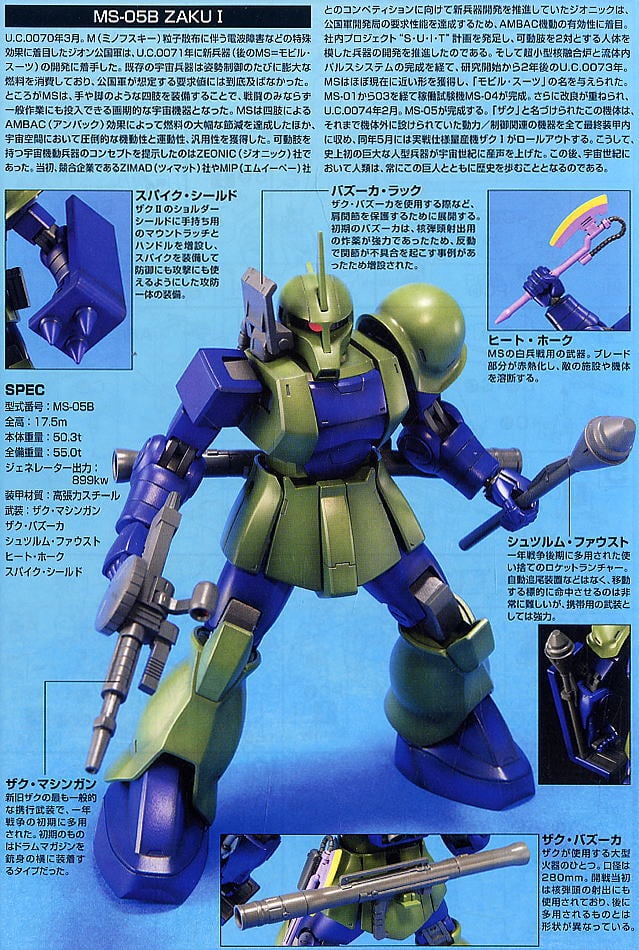 【再販】HGUC 1/144『ザクI』機動戦士ガンダム プラモデル-008
