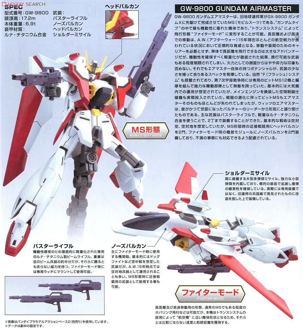【再販】HGAW 1/144『ガンダムエアマスター』機動新世紀ガンダムX プラモデル-011