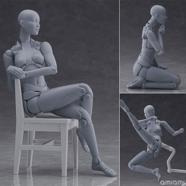 『西村式デッサン人形 オリーブさん GRAY』可動フィギュア
