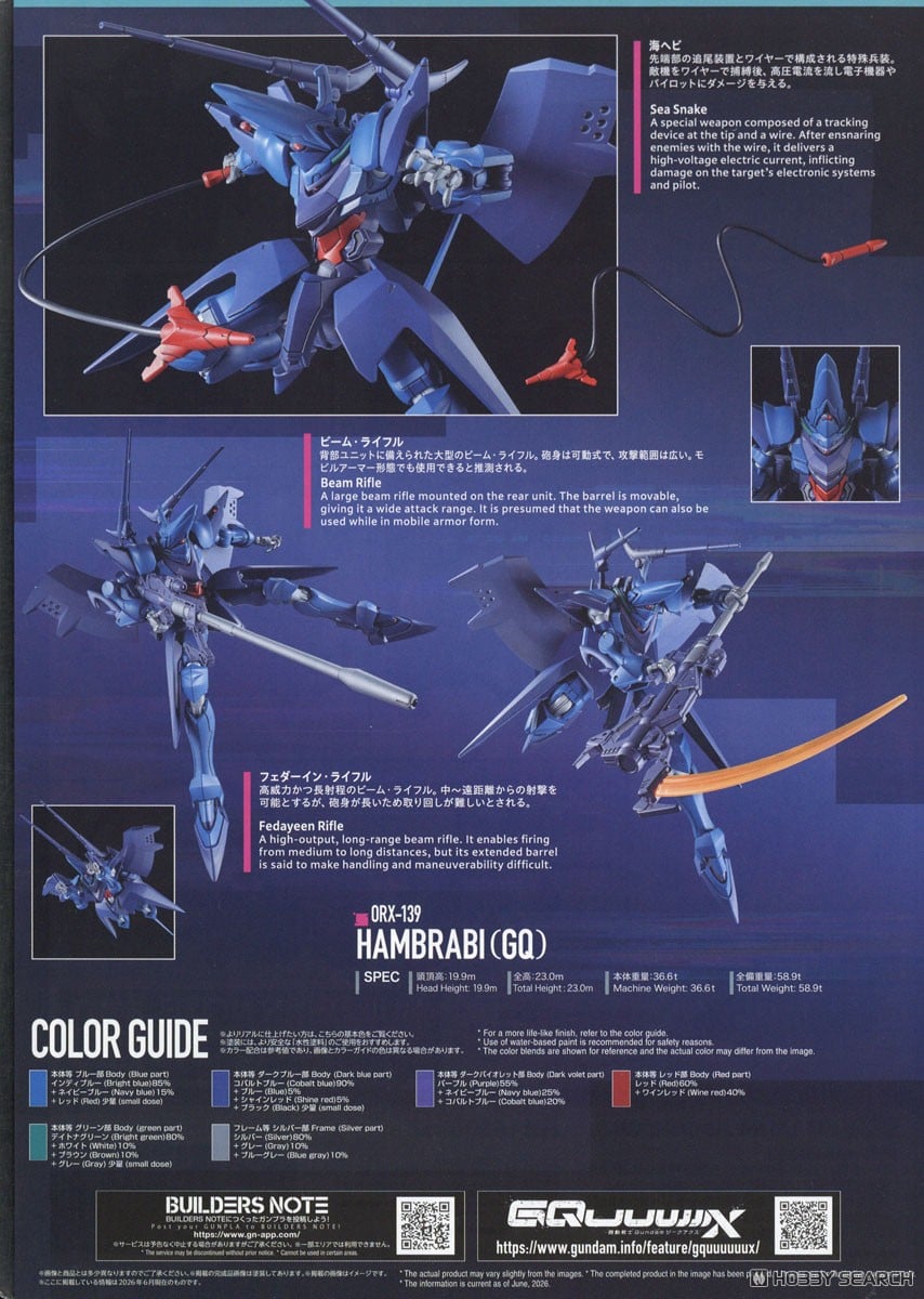 【再販】HG 1/144『ハンブラビ(GQ)』機動戦士Gundam GQuuuuuuX プラモデル-019