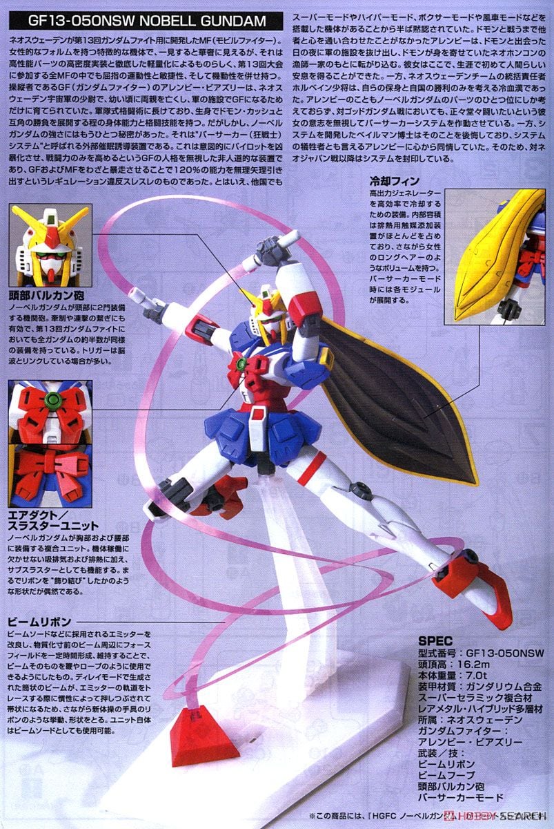 【再販】HGFC 1/144『ノーベルガンダム』機動武闘伝Gガンダム プラモデル-011