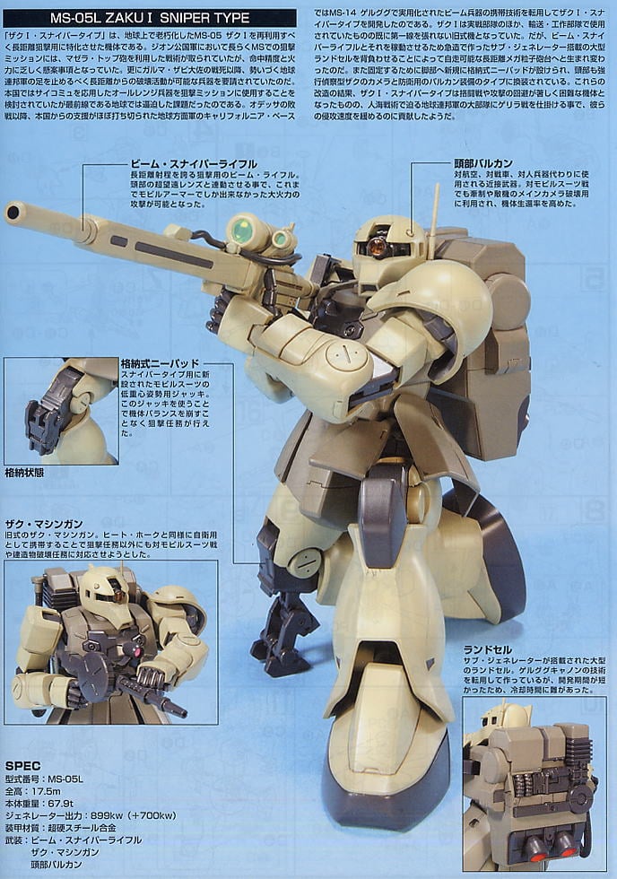 【再販】HGUC 1/144『ザクI スナイパー』機動戦士ガンダム 戦場の絆 プラモデル-009