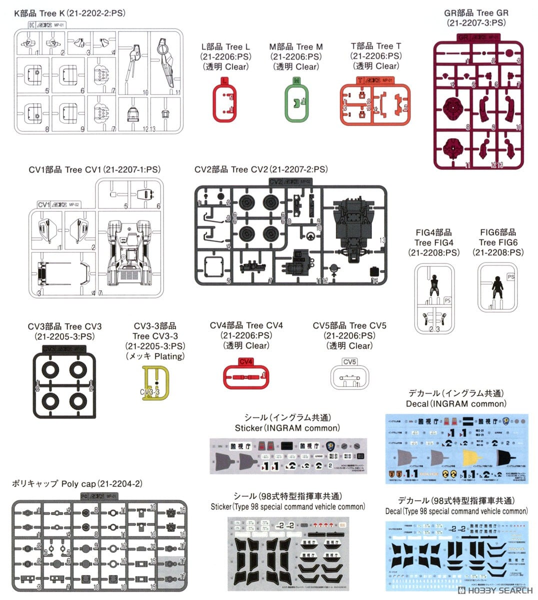 【再販】ACKS No.MP-01 1/43『AV-98 イングラム 1号機 + 98式特型指揮車セット』機動警察パトレイバー プラモデル-045
