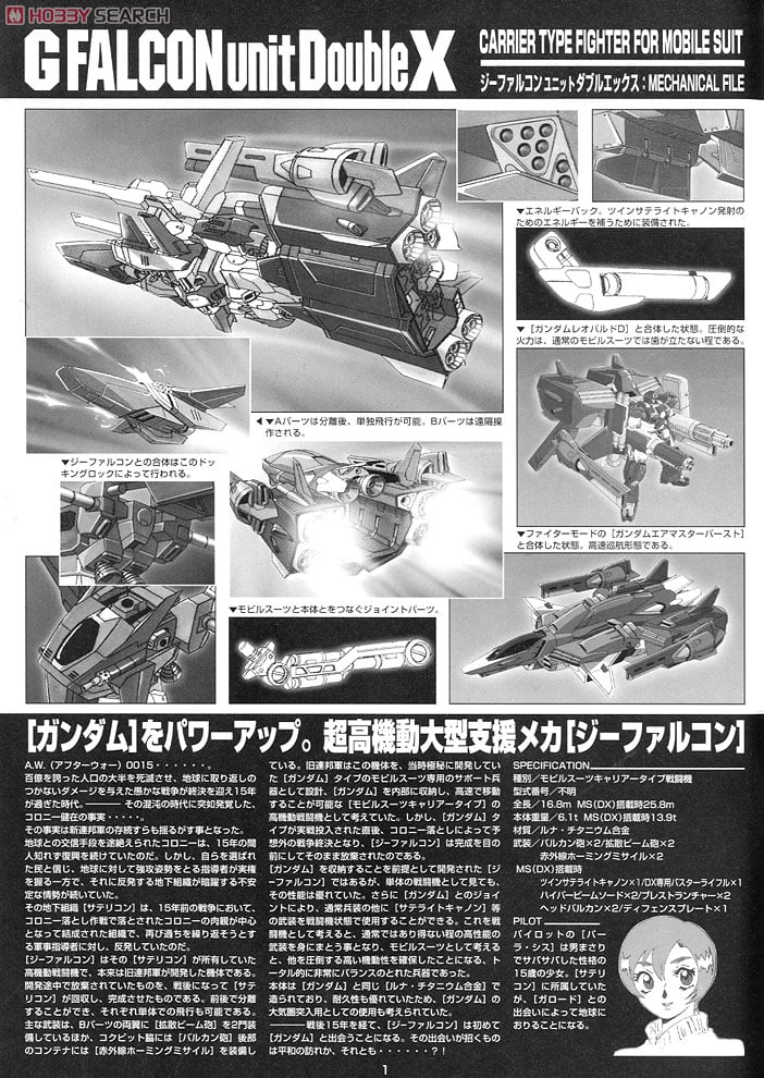 【限定販売】【再販】1/100『Gファルコンユニット ガンダムダブルエックス HG』機動新世紀ガンダムX プラモデル-014