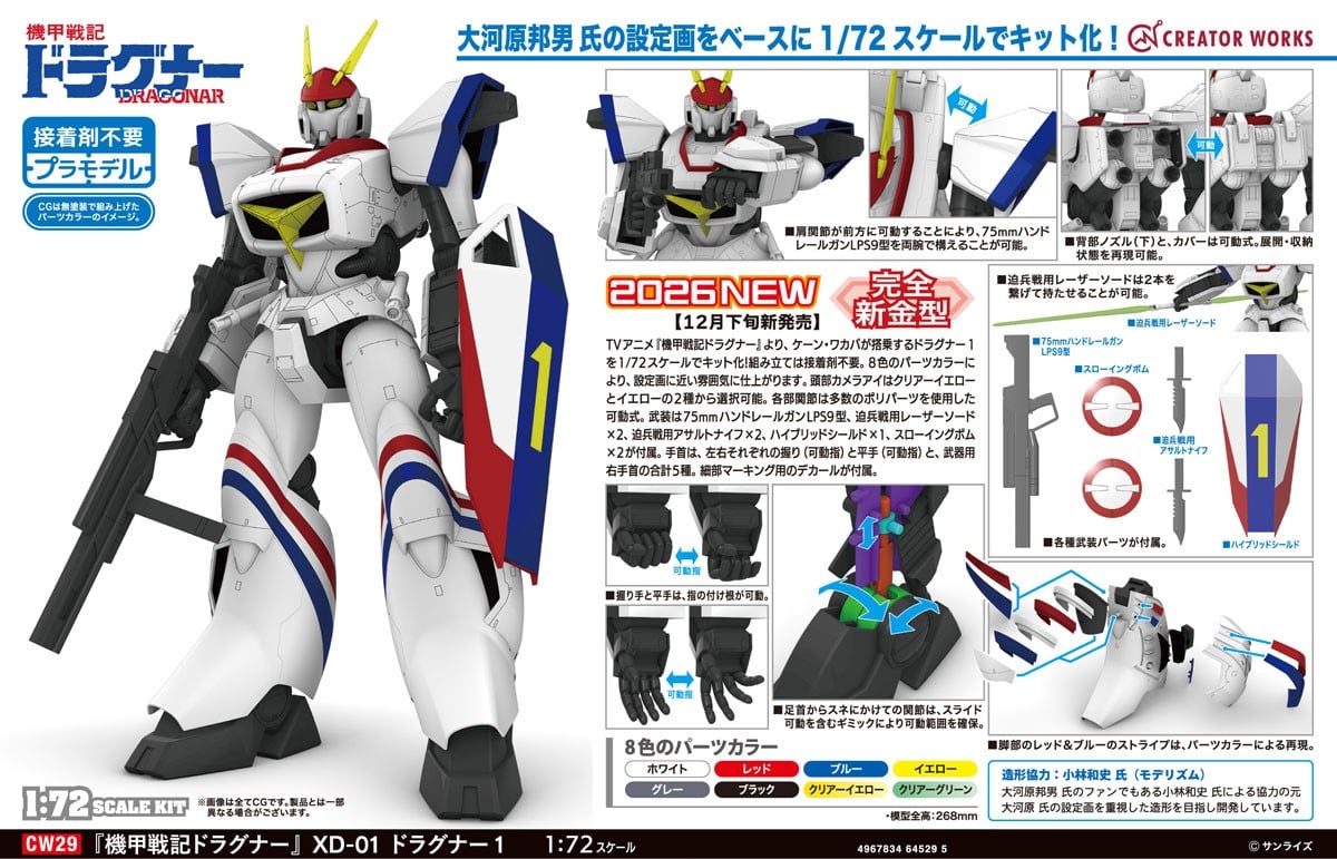 1/72『XD-01 ドラグナー1』機甲戦記ドラグナー プラモデル-012