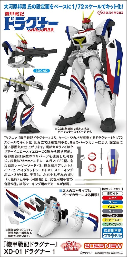 1/72『XD-01 ドラグナー1』機甲戦記ドラグナー プラモデル-013