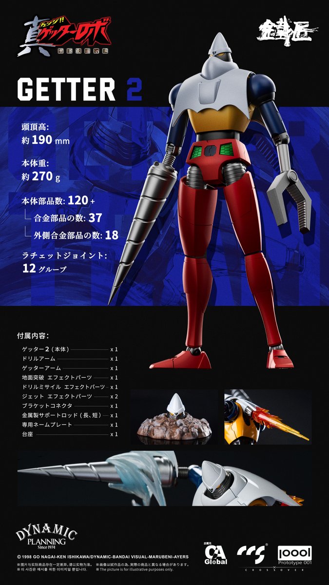 鉄匠(CHEOLJIANG)シリーズ『真ゲッターロボ 世界最後の日 ゲッターチーム』合金可動フィギュア-014