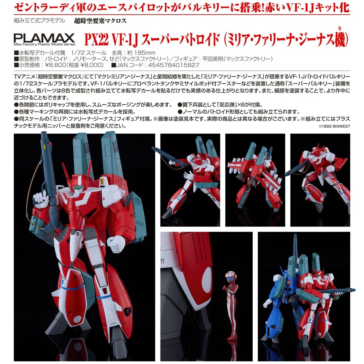 PLAMAX PX21『VF-1J スーパーバトロイド (マクシミリアン・ジーナス機)』超時空要塞マクロス 1/72 プラモデル-018
