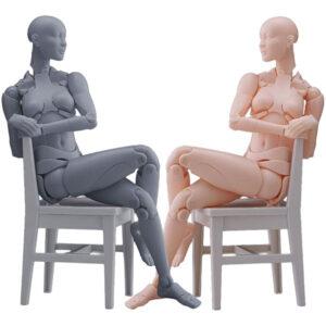 『西村式デッサン人形 オリーブさん GRAY/FLESH』可動フィギュア