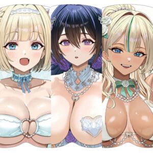 【ブラウンダスト2】描き下ろし特大マウスパッド『ユースティア／ロエン／ネブリス ウエディング水着』グッズ